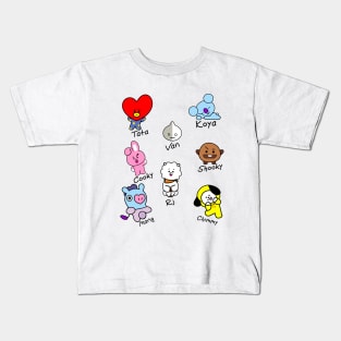 BT21 Character with name // BTS // Army Kids T-Shirt